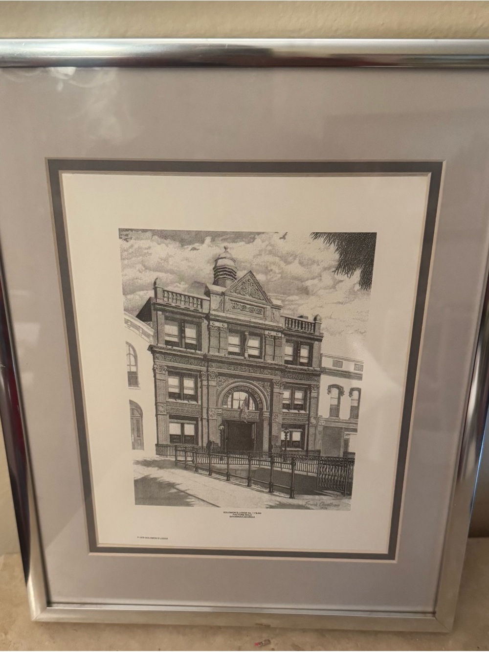 Frank Creetham Solomon’s Lodge F&AM Signed Framed Matted Print.